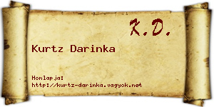 Kurtz Darinka névjegykártya